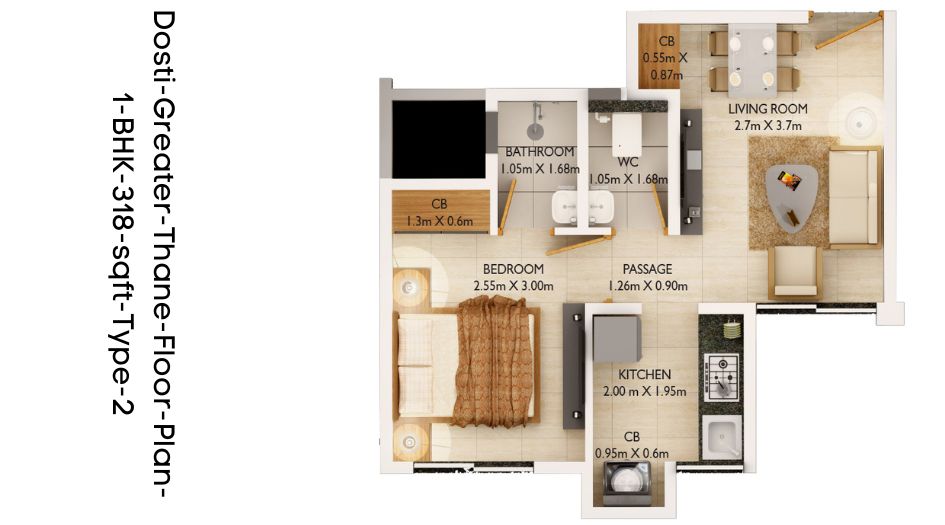 Dosti-Greater-Thane-Floor-Plan-1-BHK-318-sqft-Type-2